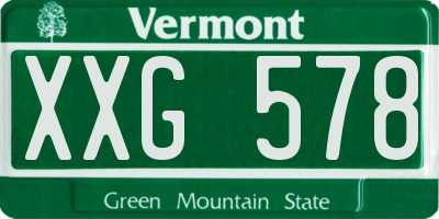 VT license plate XXG578