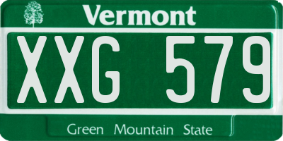 VT license plate XXG579