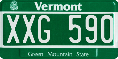 VT license plate XXG590