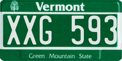VT license plate XXG593