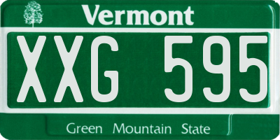 VT license plate XXG595