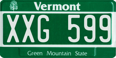 VT license plate XXG599