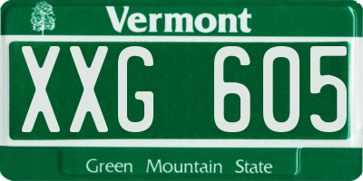 VT license plate XXG605