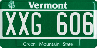VT license plate XXG606