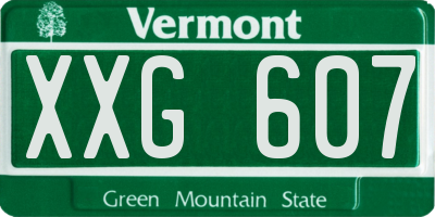VT license plate XXG607