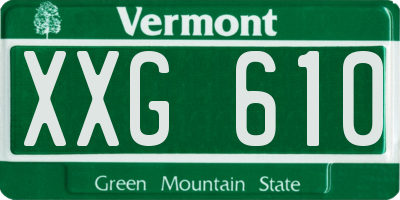 VT license plate XXG610