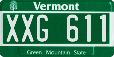 VT license plate XXG611