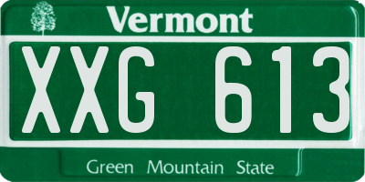 VT license plate XXG613
