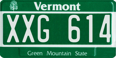 VT license plate XXG614