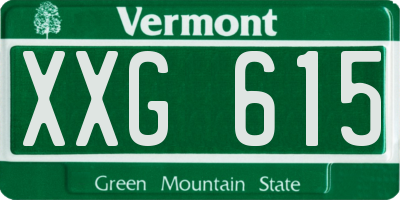 VT license plate XXG615