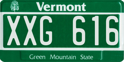 VT license plate XXG616
