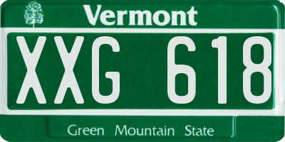 VT license plate XXG618