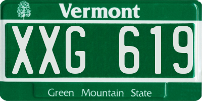 VT license plate XXG619
