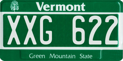 VT license plate XXG622