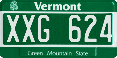 VT license plate XXG624