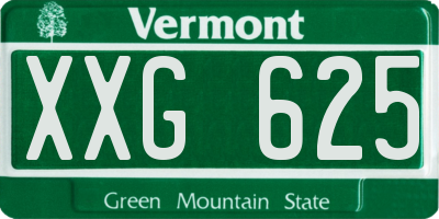 VT license plate XXG625