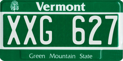 VT license plate XXG627