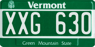 VT license plate XXG630