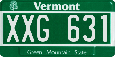 VT license plate XXG631