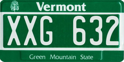 VT license plate XXG632