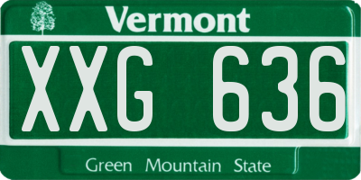 VT license plate XXG636