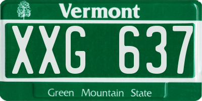 VT license plate XXG637