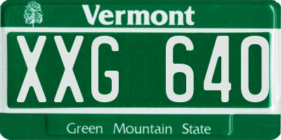VT license plate XXG640