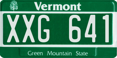 VT license plate XXG641