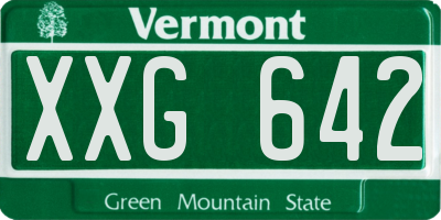 VT license plate XXG642