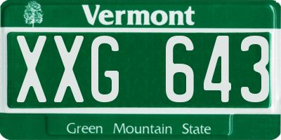 VT license plate XXG643