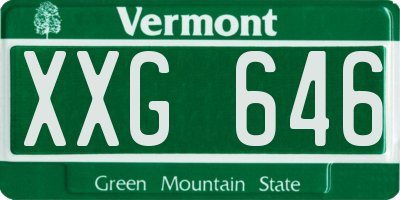 VT license plate XXG646