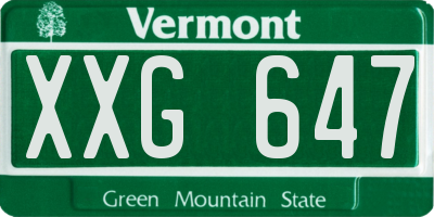 VT license plate XXG647
