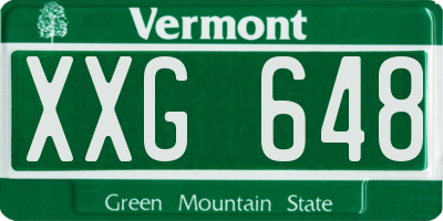 VT license plate XXG648