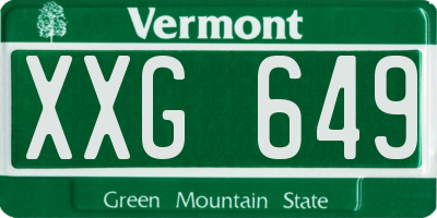 VT license plate XXG649
