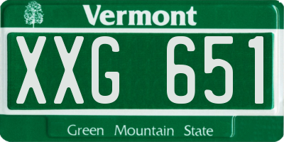 VT license plate XXG651