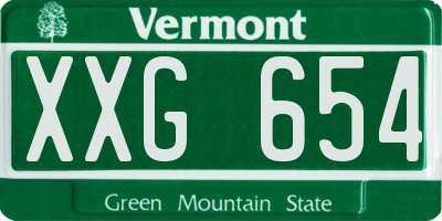 VT license plate XXG654