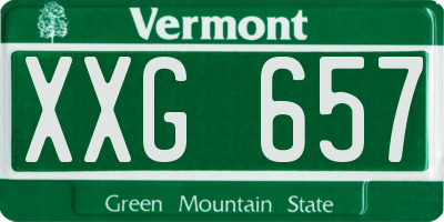 VT license plate XXG657