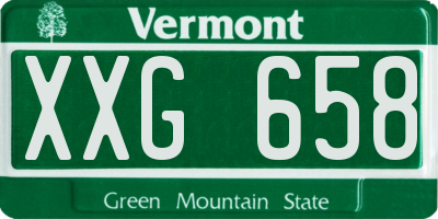 VT license plate XXG658