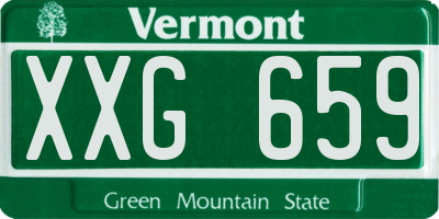VT license plate XXG659