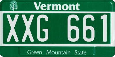 VT license plate XXG661