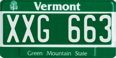 VT license plate XXG663