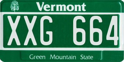 VT license plate XXG664