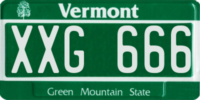VT license plate XXG666