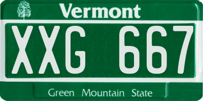 VT license plate XXG667