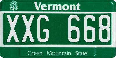 VT license plate XXG668