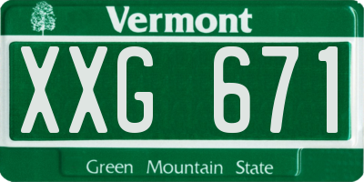 VT license plate XXG671