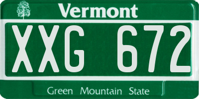 VT license plate XXG672