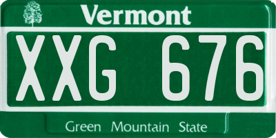 VT license plate XXG676
