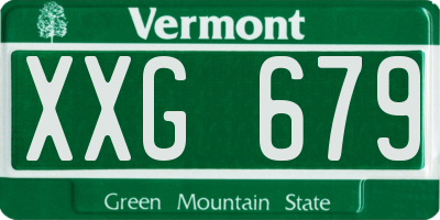 VT license plate XXG679