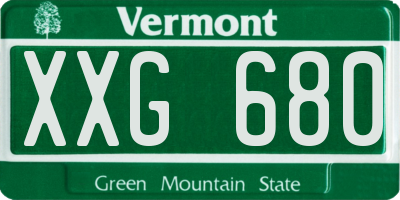 VT license plate XXG680
